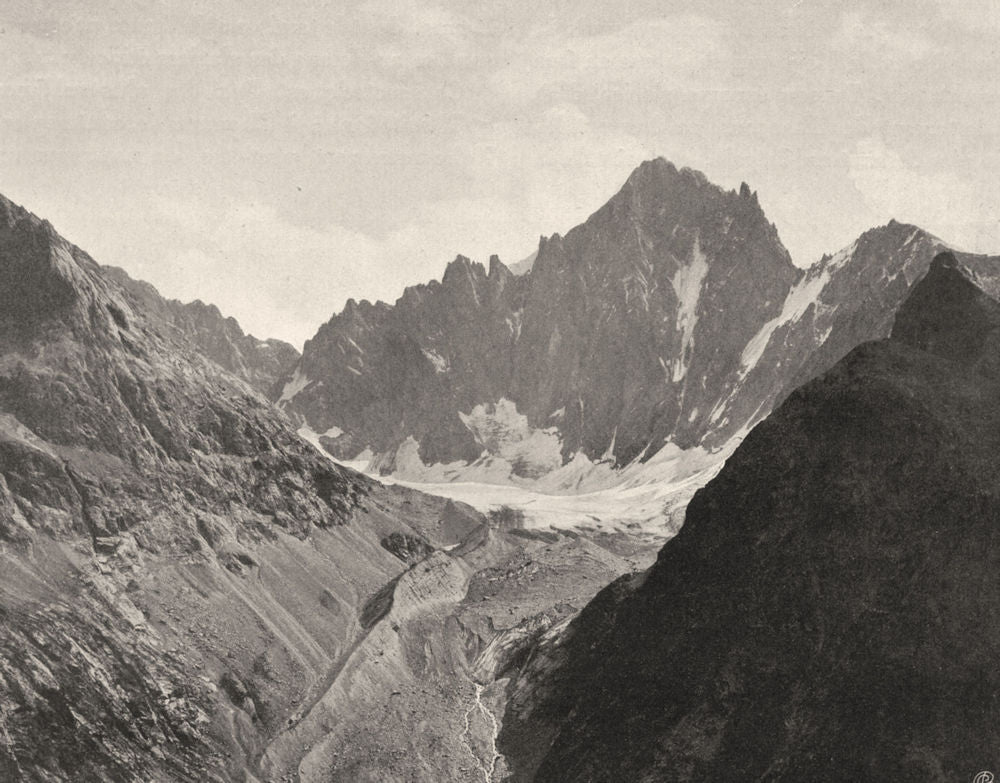 ISÈRE. Les Écrins et le glacier de la Bonne- Pierre 1904 old antique print